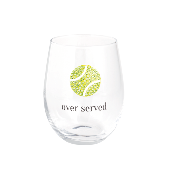 Jewel Tennis Ball Wine Glass