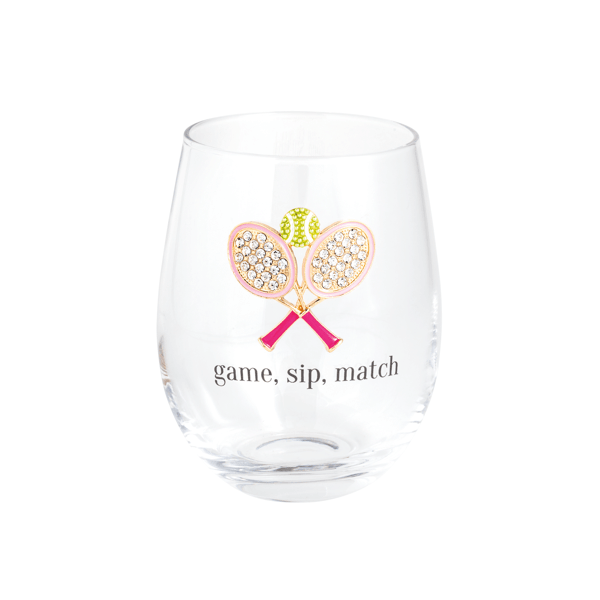 Jewel Tennis Racket Wine Glass