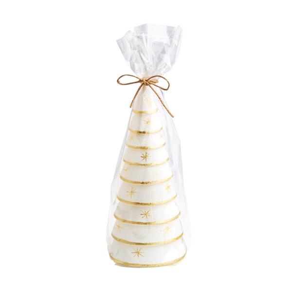Gold Stacked Tree Candle | Small