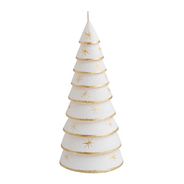 Gold Stacked Tree Candle | Large