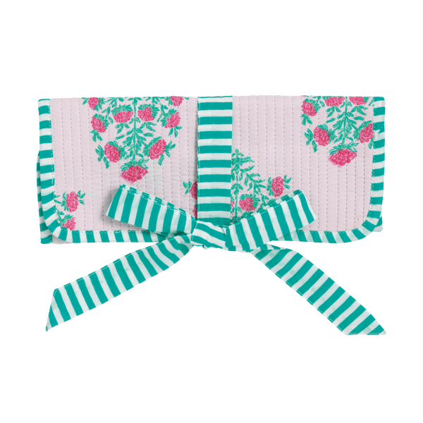 Blush Block Print Jewelry Roll