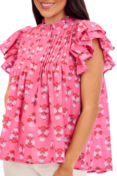 Pink Dolly Flutter Top