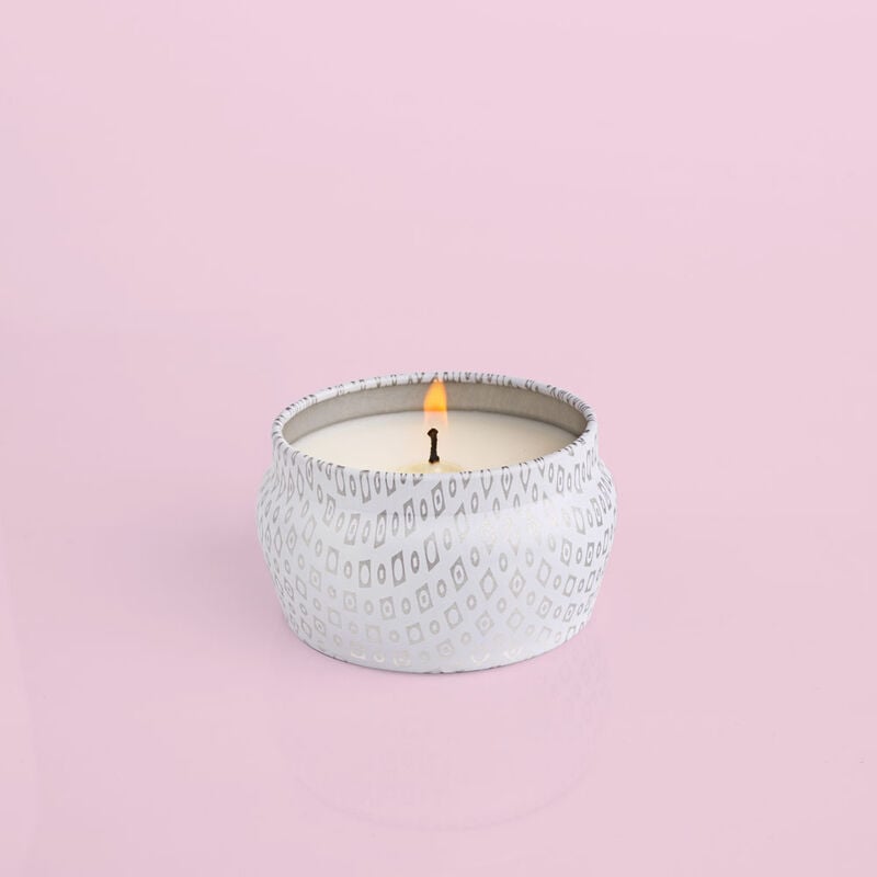 Volcano Mini Tin Candle - White