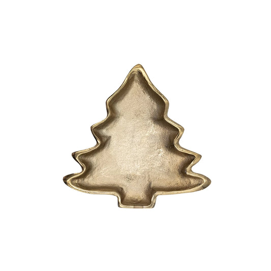 Cast Aluminum Tree Shaped Dish | Gold Finish