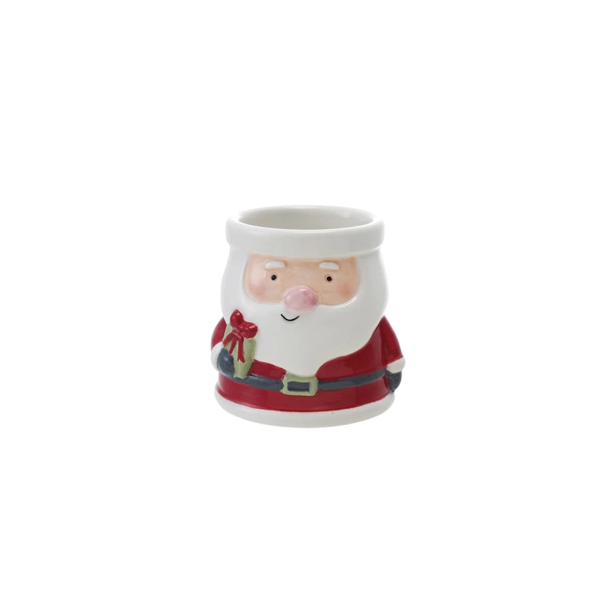 Hand-Painted Ceramic Santa Shaped Container