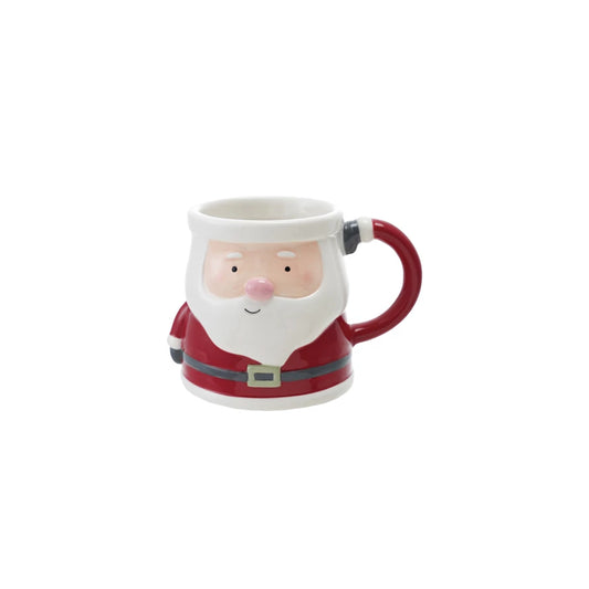 Hand-Painted Ceramic Santa Shaped Mug