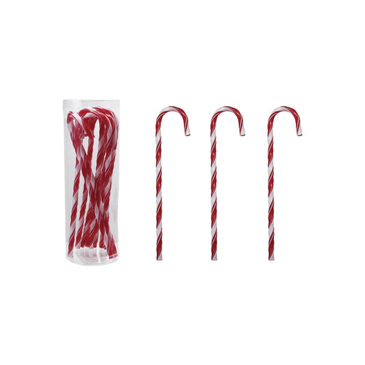 Plastic Candy Cane Drink Stirrers with Stripes | Set of 10