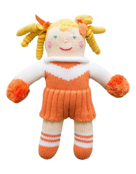 Knit Rattle | Cheerleader | Orange/White