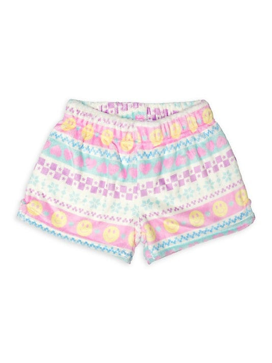 Small Girl's Happy Days Fair Isle Plush Shorts