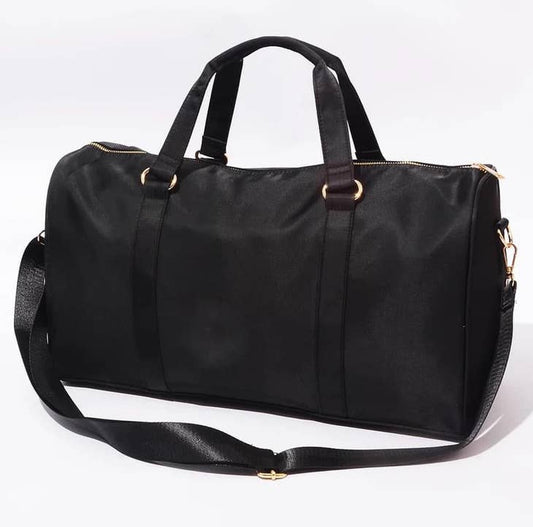 Nylon Customizable Duffle Bags - Black