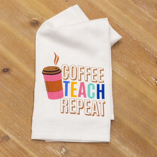 Coffee Teach Repeat Hand Towel