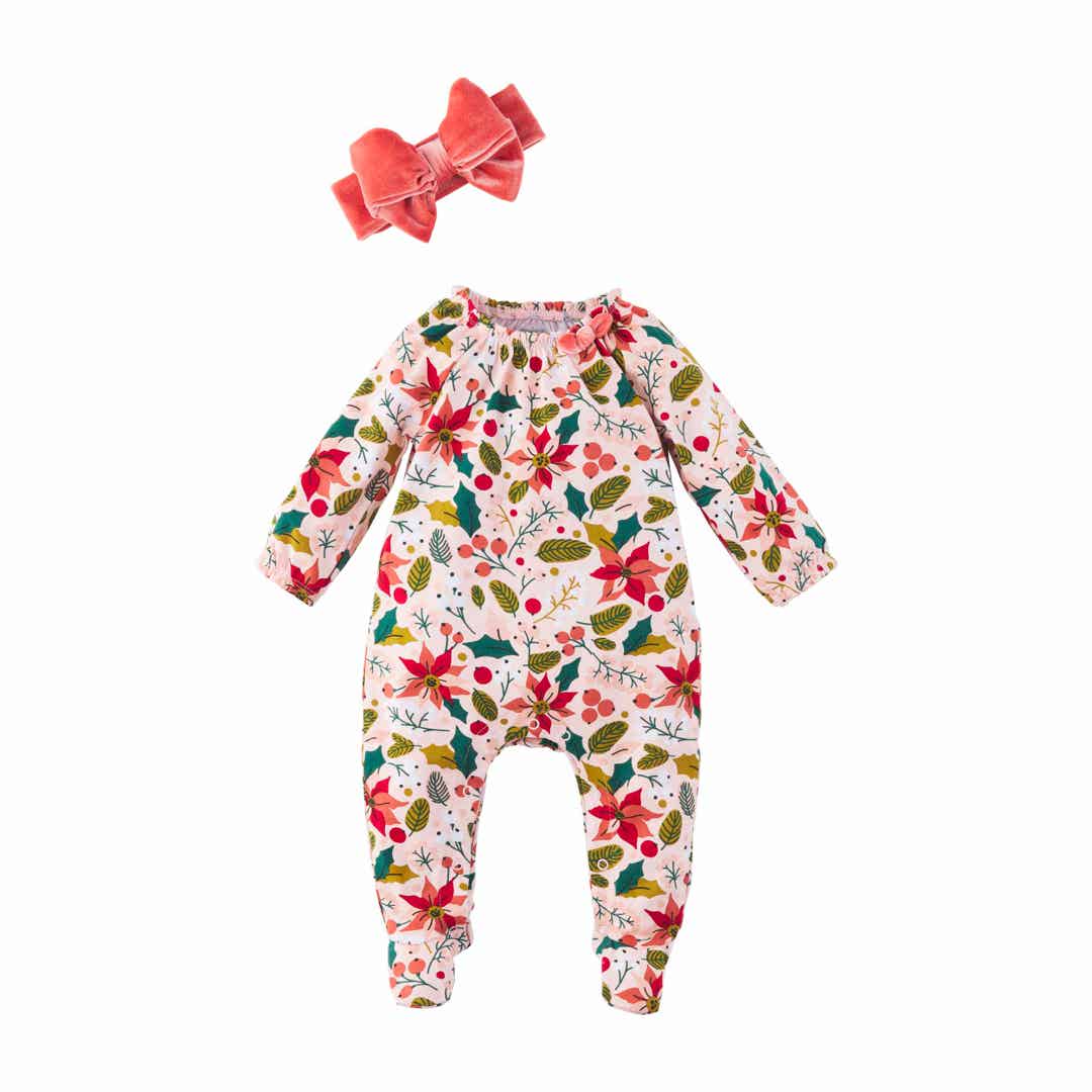 Christmas Floral Sleeper 0-3m
