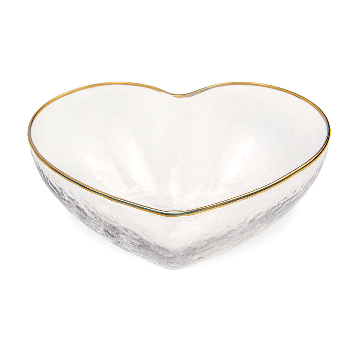 Heart Glass Bowl Clear/Gold