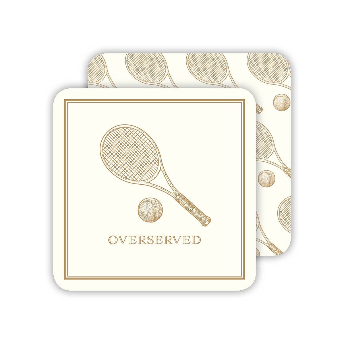 Gold Tennis Racquet Coaster