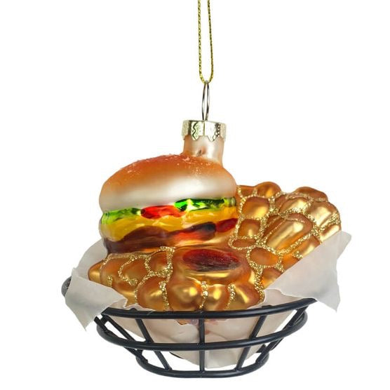 Hamburger Basket w/Fries Ornament