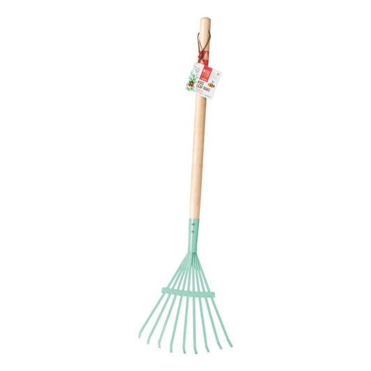 Kid's Metal Leaf Rake with Hardwood Handle