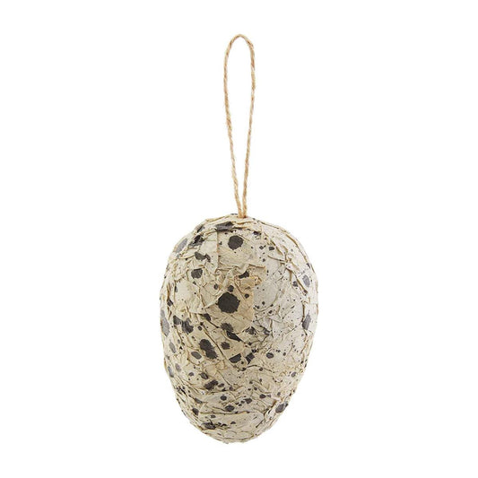 Paper Mache Egg - Cream Speckle
