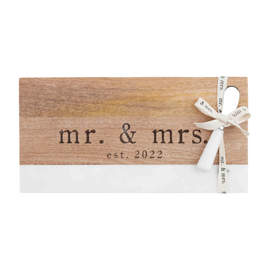 Mr. & Mrs. 22 Wood Marble Board Set