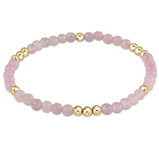 Worthy Pattern 3mm Bead Bracelet - Pink Opal