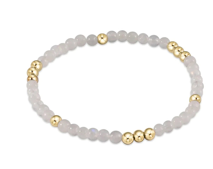 Worthy Pattern 3mm Bead Bracelet - Moonstone