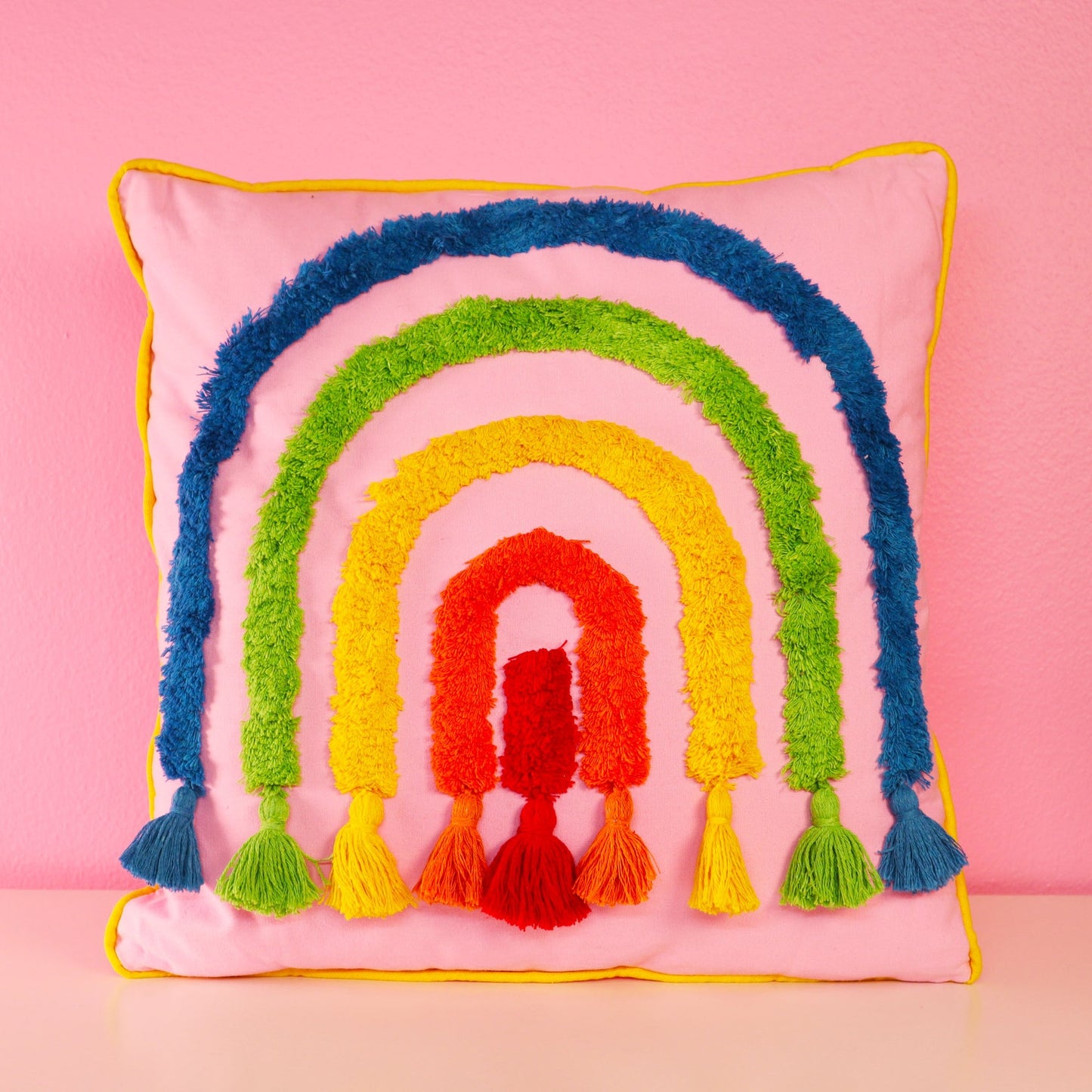 Square Hook Pillow-Rainbow