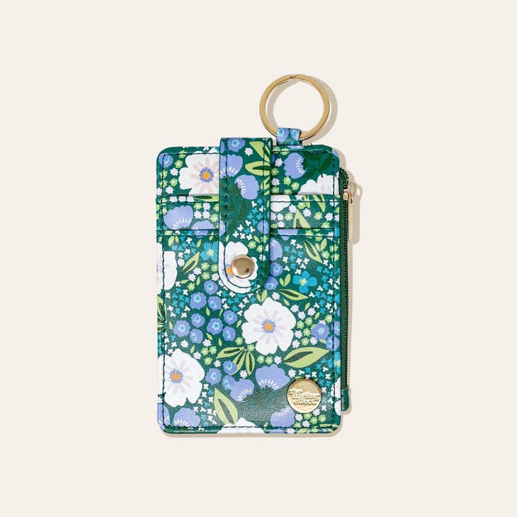 Keychain Wallet - Sweet Meadow Dark Green & Blue