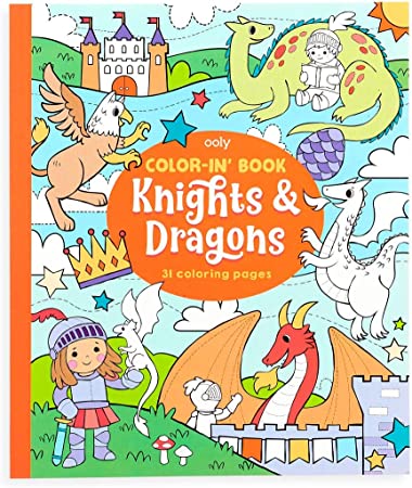 Color-in' Book | Knights & Dragons