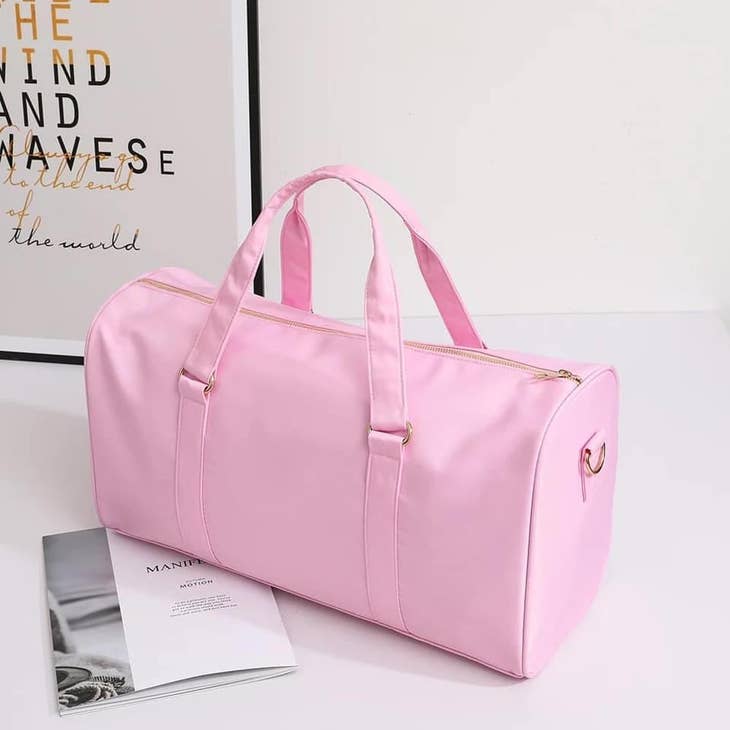 Nylon Customizable Duffle Bags - Light Pink