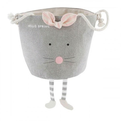 Gray Bunny Canvas Bucket