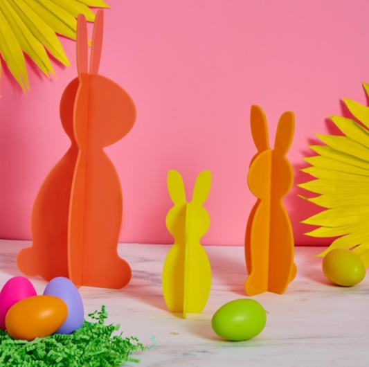 Orange Acrylic Bunny Decor
