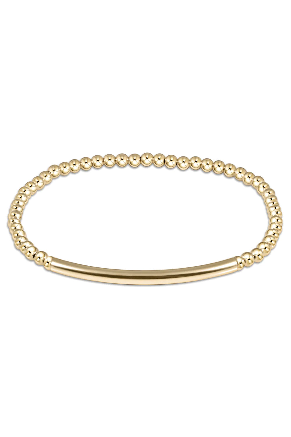 Bliss Bar Gold Pattern 3mm Bead  Bracelet - Gold