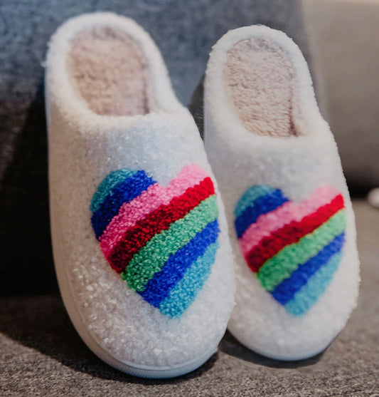 Slippers - Rainbow Heart
