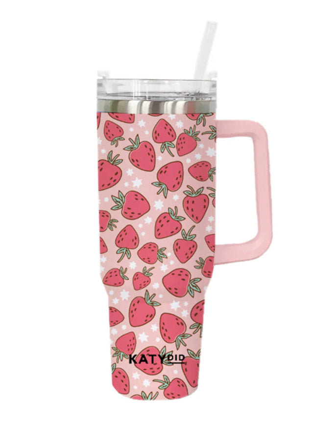 Strawberries Tumbler Cup with Handle