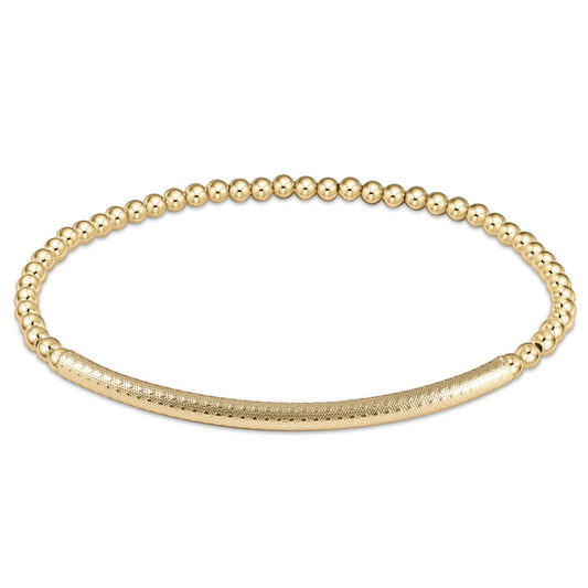 Classic Gold 3mm Bead Bracelet -  Bliss Bar Textured