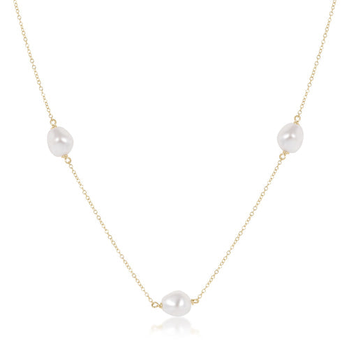 15" Choker Simplicity Chain Gold - 6mm Pearl