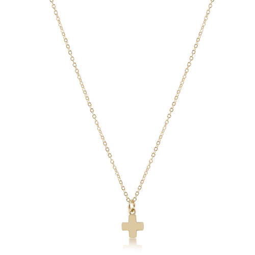 16" Necklace Gold - Signature Cross Small Gold Charm