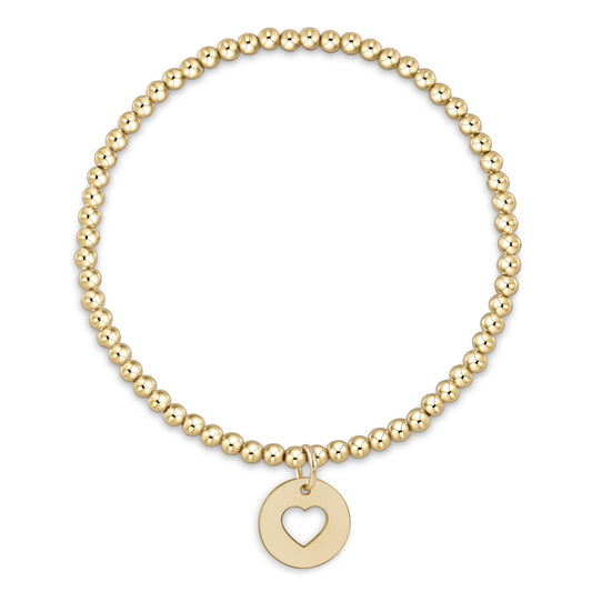 Classic Gold 3mm Bead Bracelet -  Love Gold Disc