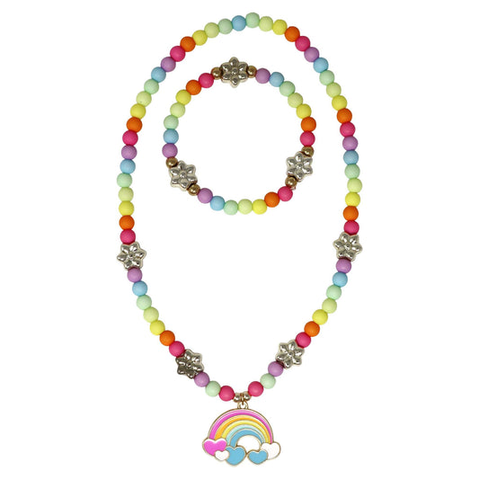 Daisy Rainbow Necklace & Bracelet Set