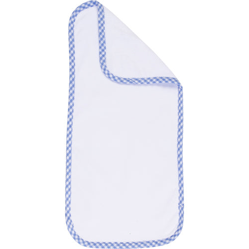 Blue Gingham Trim Infant Burp Cloth