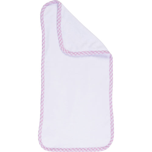 Pink Gingham Trim Infant Burp Cloth