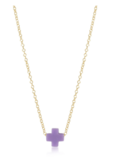 egirl 14" Necklace Gold - Signature Cross Purple