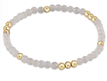 Worthy Pattern 4mm Bead Bracelet - Moonstone