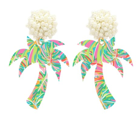Let's Get Tropical Acrylic Palm Tree Earrings