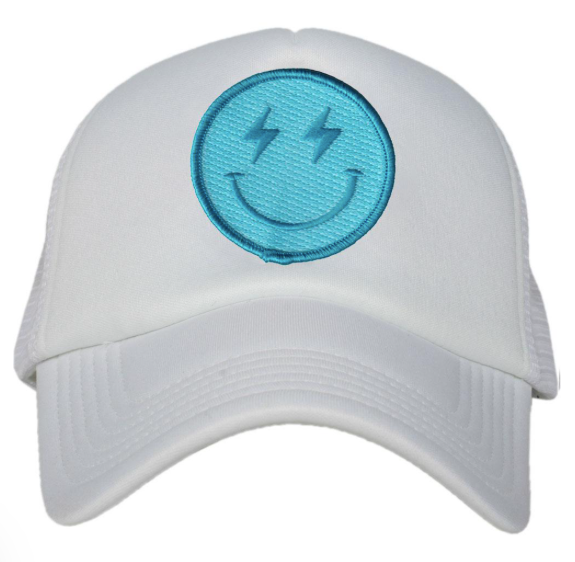 Trucker Hat - Blue Lightning Happy Face