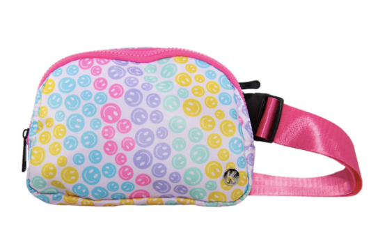 Pastel Happy Face Belt Bag