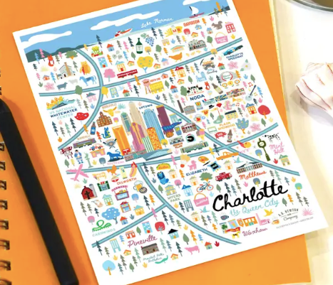 Charlotte NC City Series Postcard