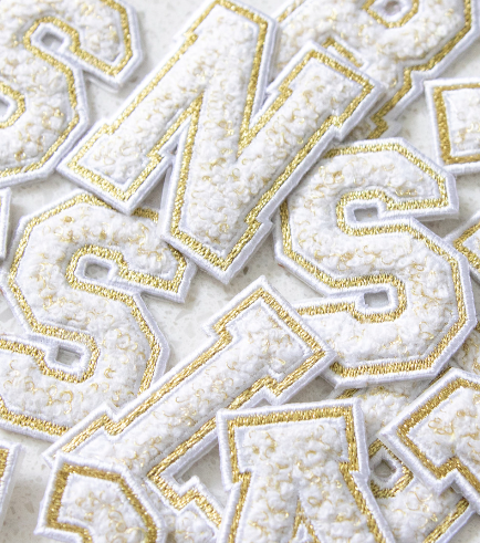 Packaged WHITE Letter Patch