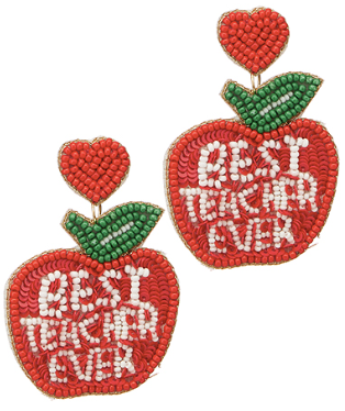 Apple Best Teacher Earrings