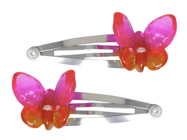 Rainbow Butterfly Charm Hairclip