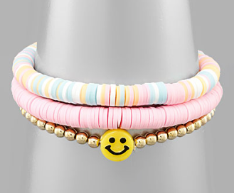 Smiley Face Bead Bracelet